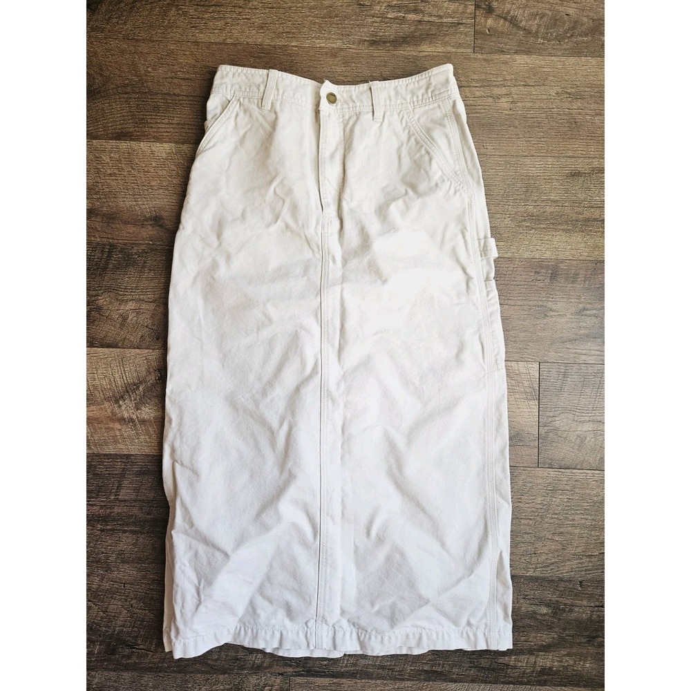 TNA Women's Vintage Long White/Cream Size 8 Skirt 100% Cotton